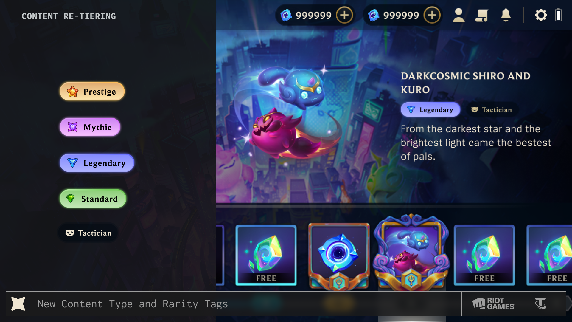 Content Type and Rarity Tags