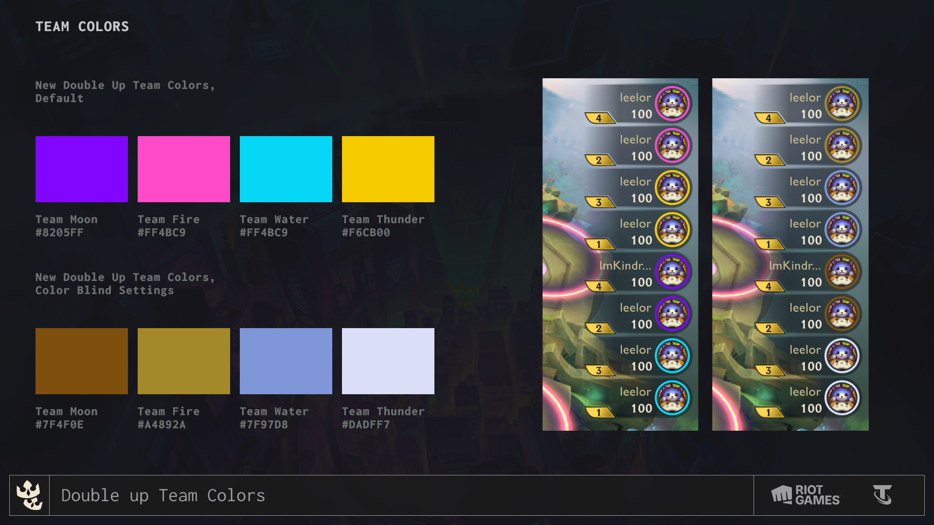 Double Up Team Colors