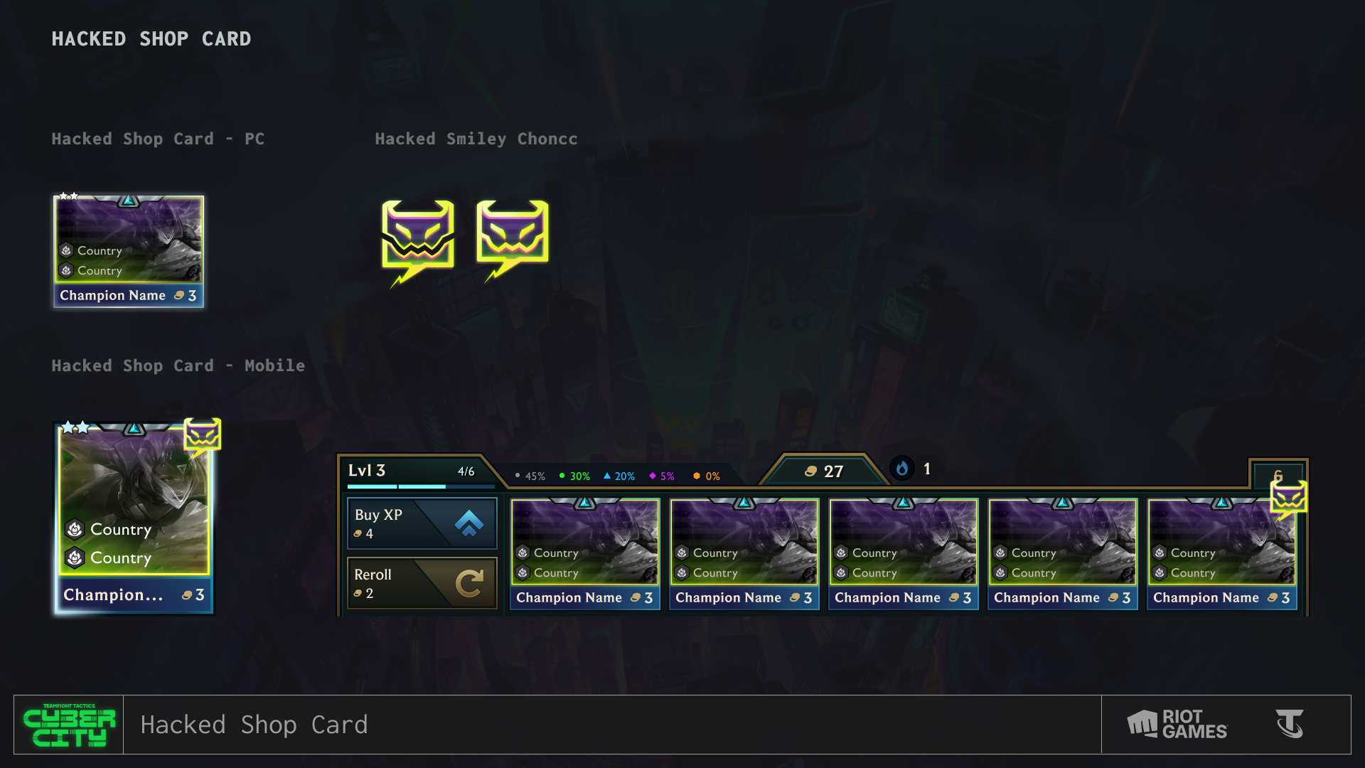 Hacked Shop Cards