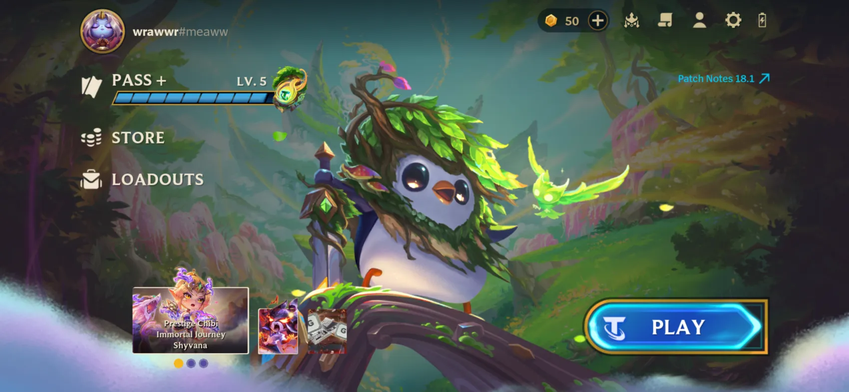 TFT home page rebuilt in Unreal Engine — mobile layout