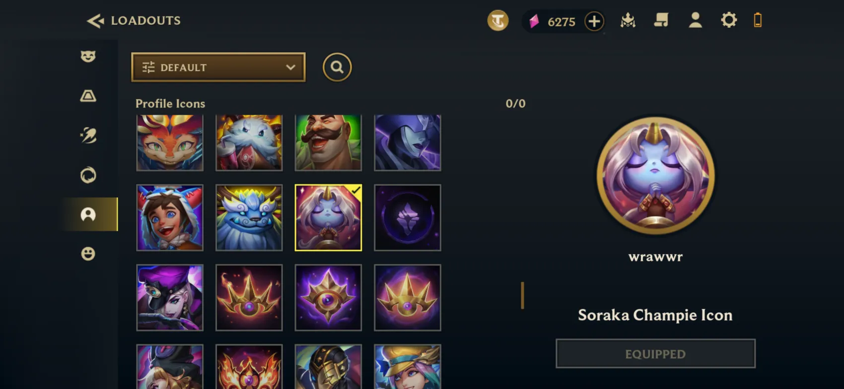 Profile icons screen, TFT around-game in Unreal Engine
