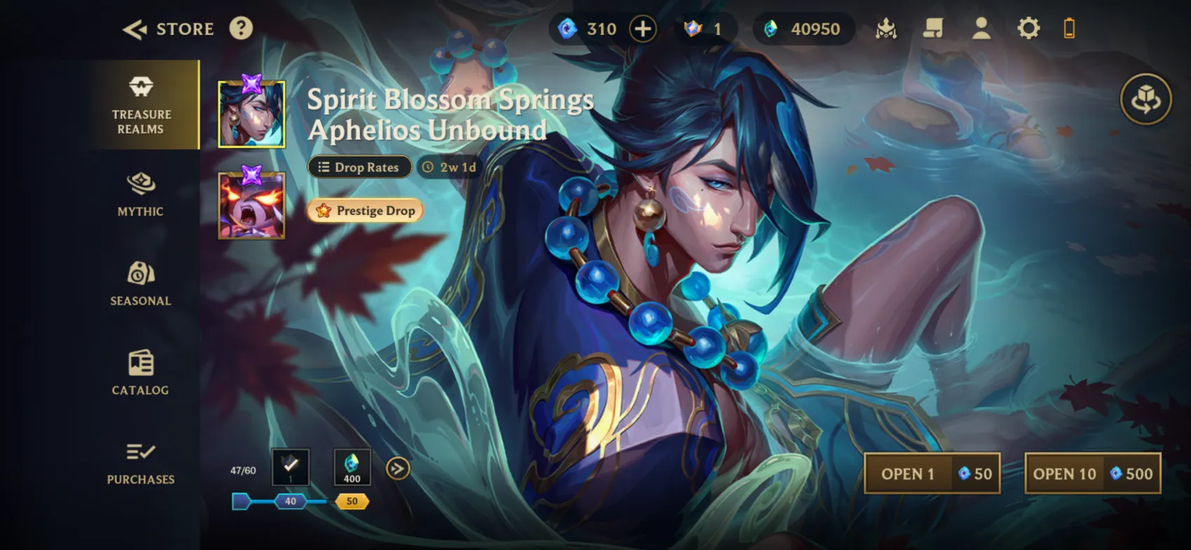 Treasure Realms screen, TFT around-game in Unreal Engine