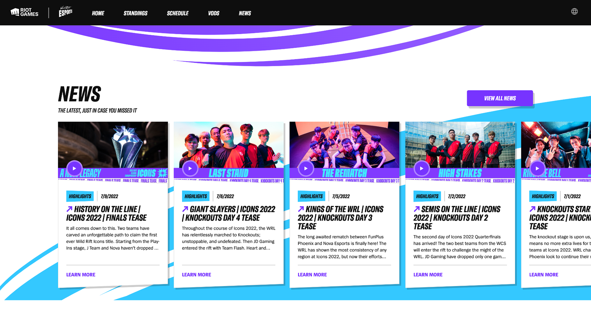 Wild Rift Esports News — Desktop
